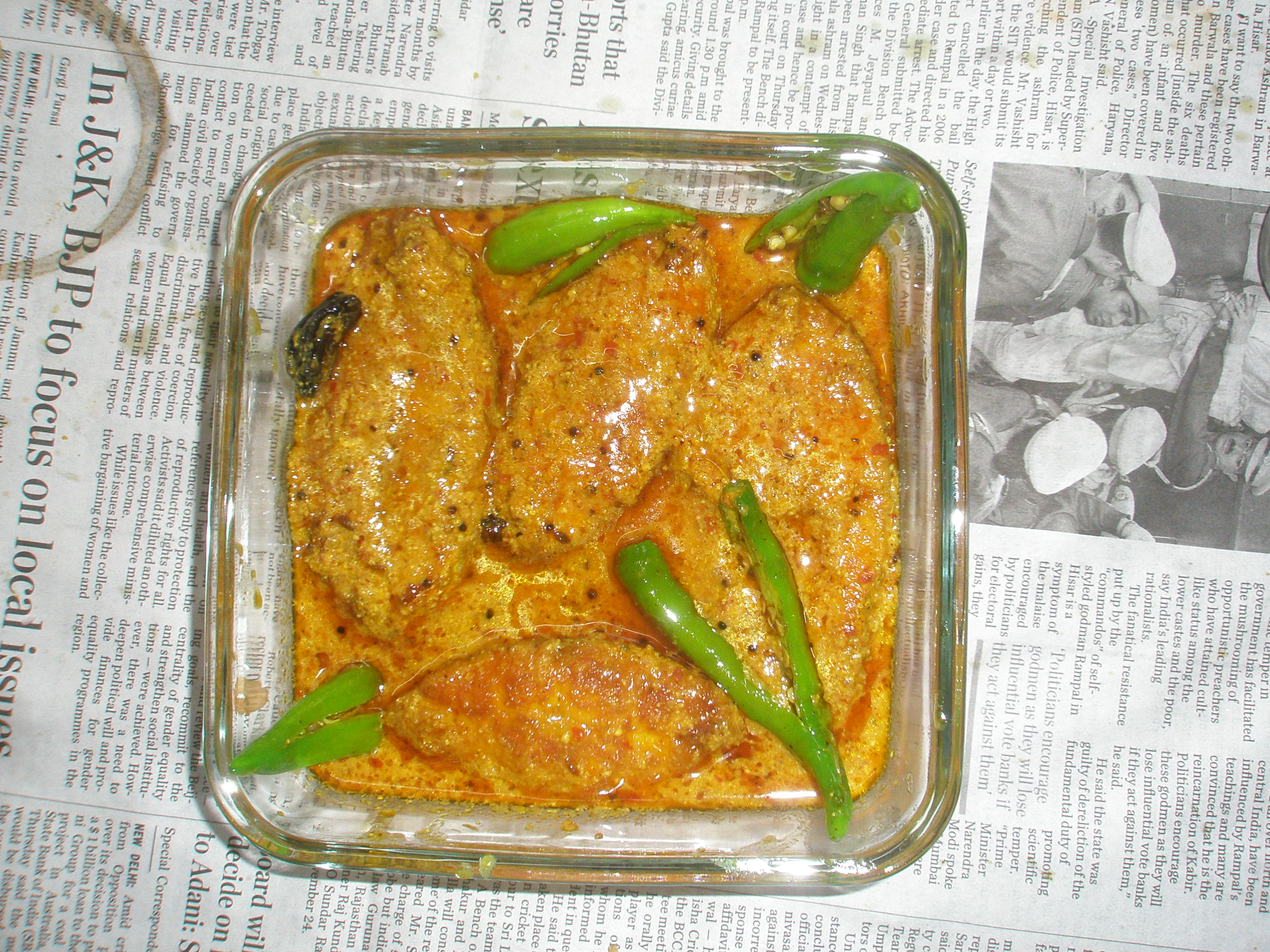 Fish in curd (yogurt) gravy Indian Cooking Manual