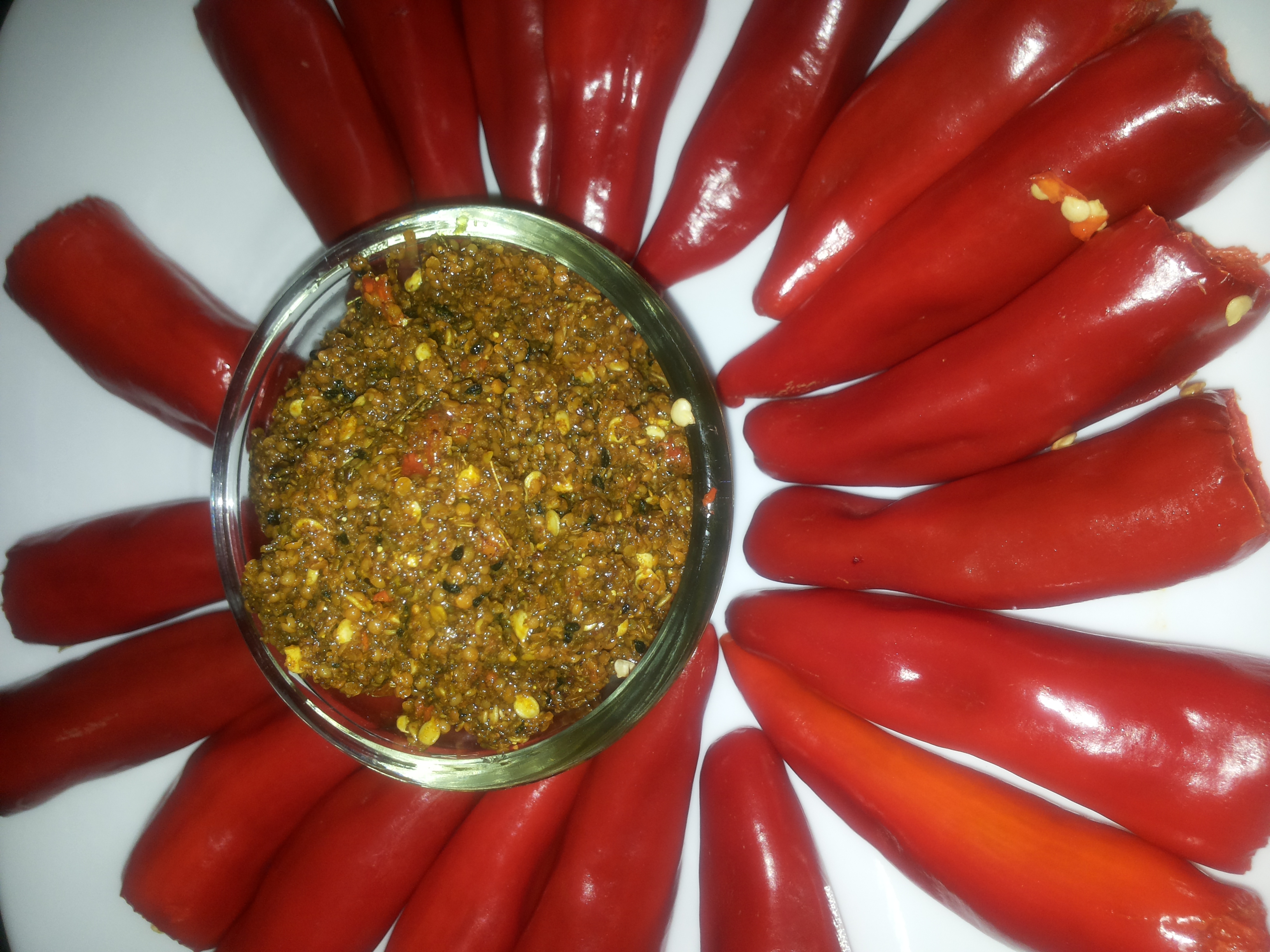 Stuff Large Red chili pickle | Indian Cooking Manual
