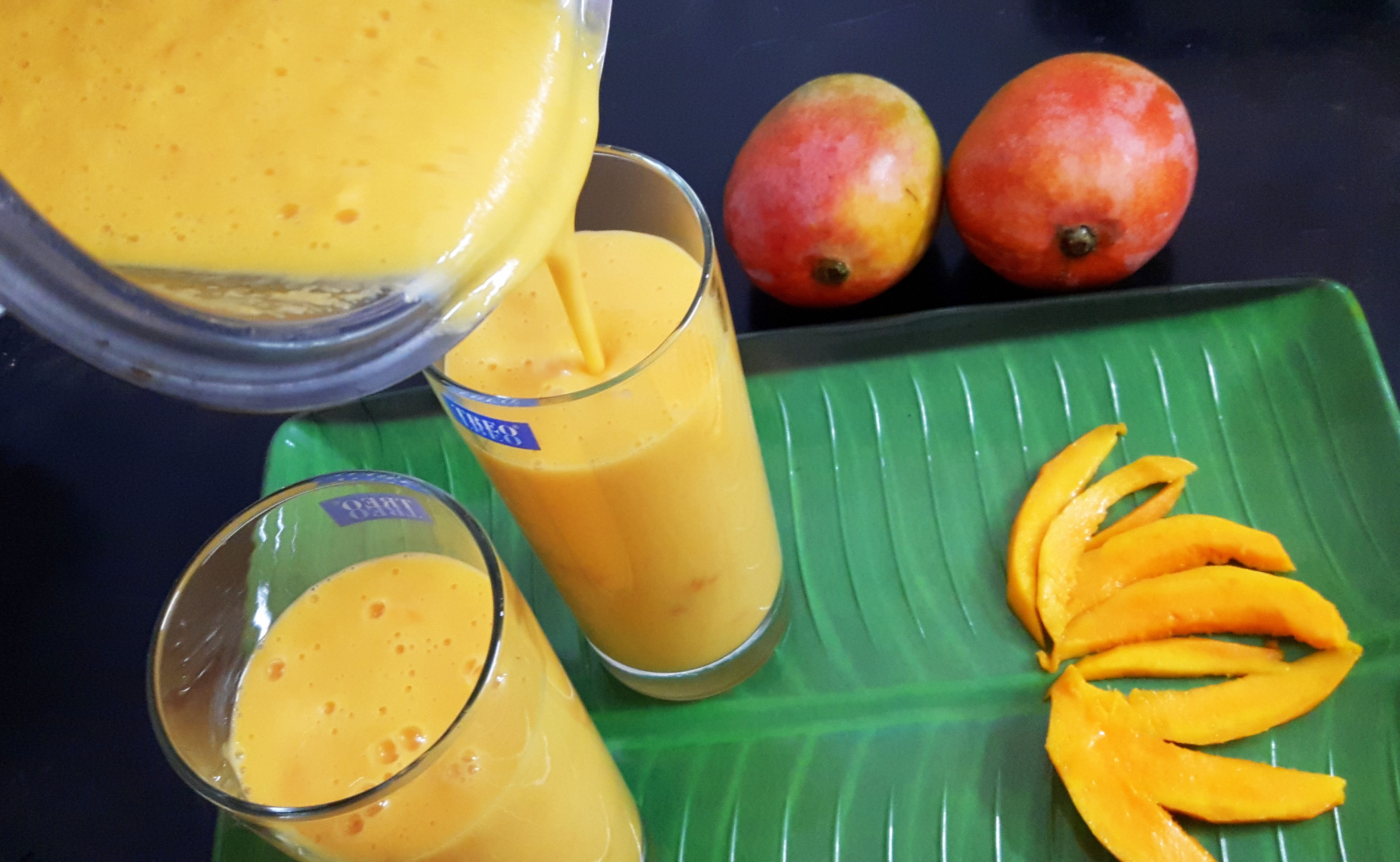 mango lassi with mango nectar