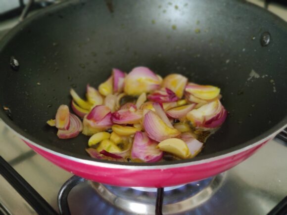 Add chopped onion and fry