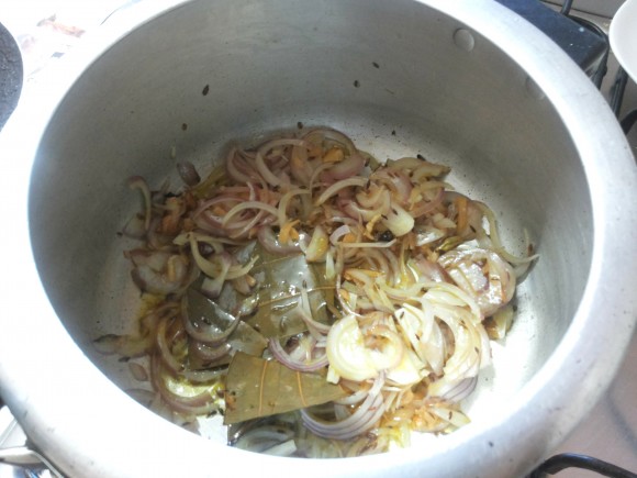 frying onion