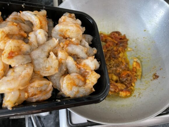 Add marinated prawn