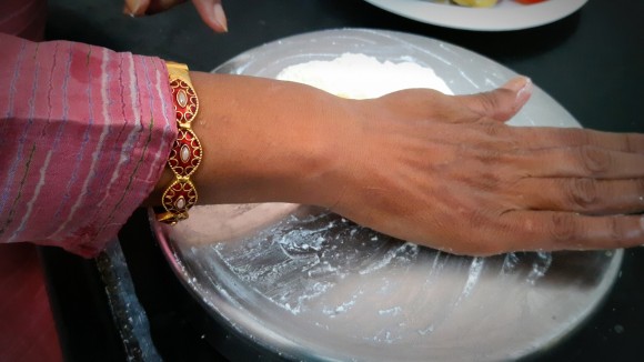 Mix salt and corn flour