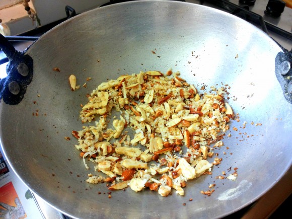  frying dry fruits,