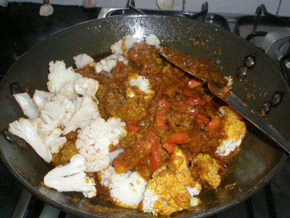 frying the masala