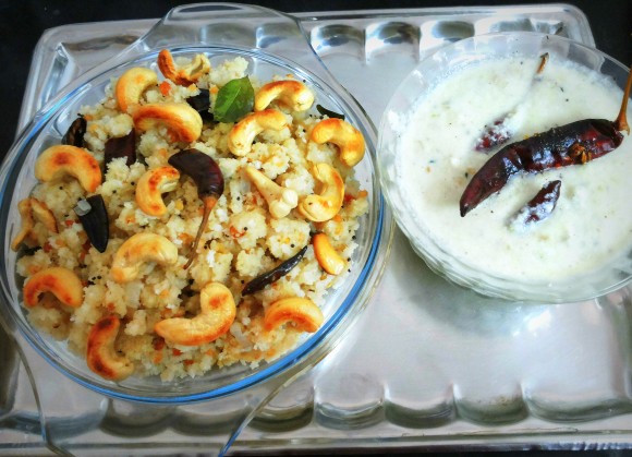 coconut chutney serving with upma