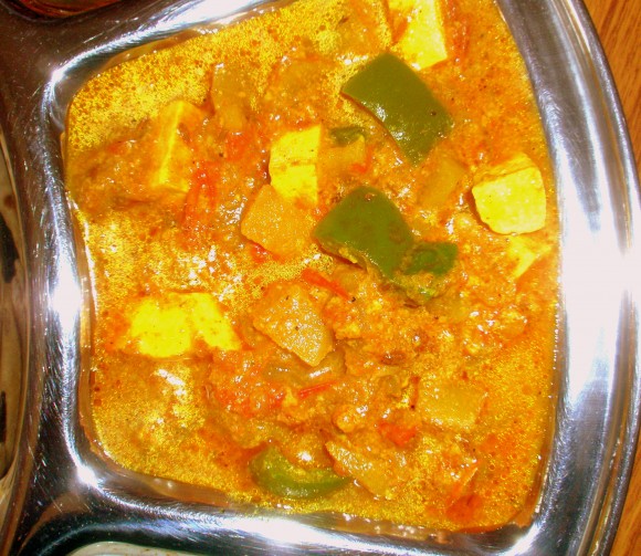 Tapioca, capsicum and paneer ki sabji