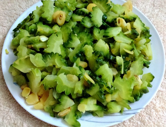 Bitter gourd ka bhujia (without onion)