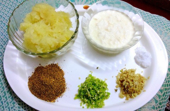 Ingredients of Raw papaya raita