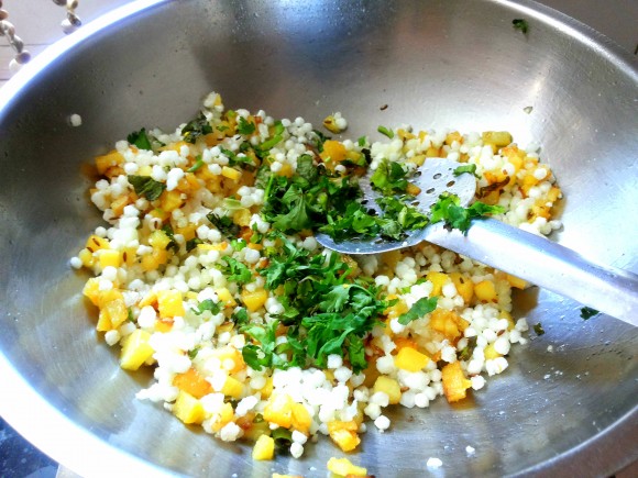 adding coriander leaves