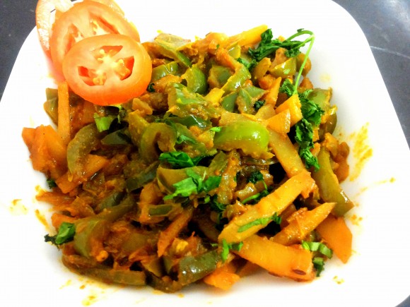  Capsicum potato (shimla mirch and aaloo) ki sabji