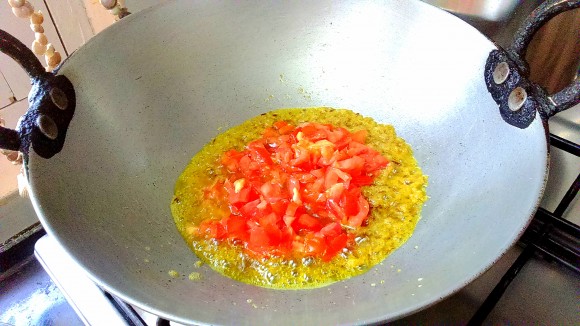 Add chopped tomatoes 