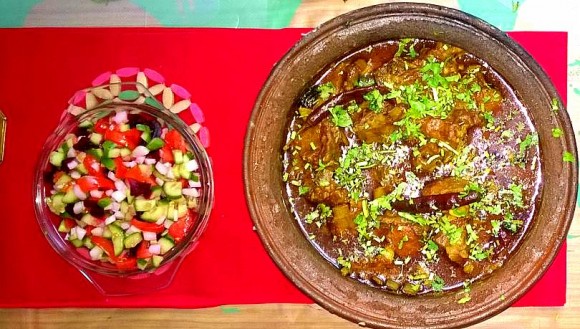 Deshi Chula, earthen pot mutton stew with salad