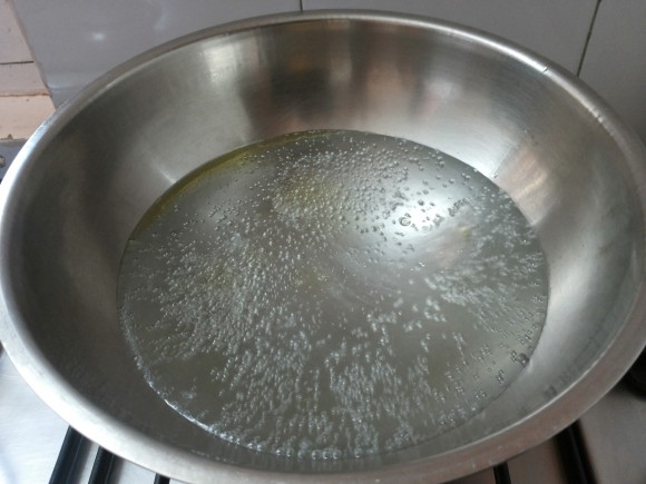 Boil 3 cups of water 