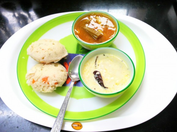  Vegetable idli (south Indian dish)