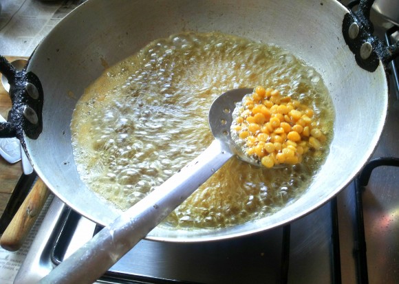 deep frying chana dal