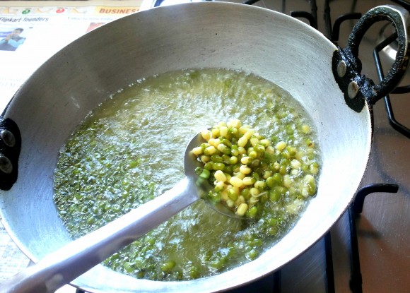 deep frying mung bean