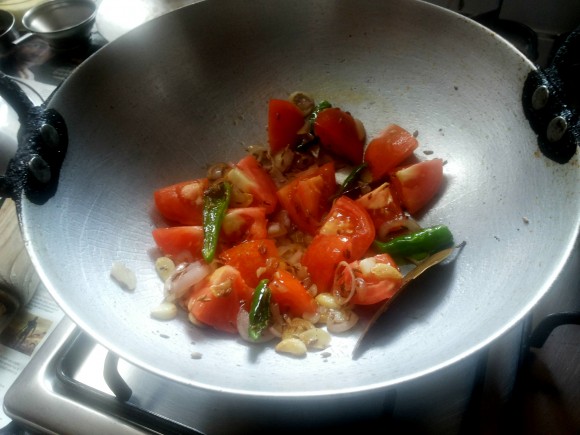 Add chopped tomato 