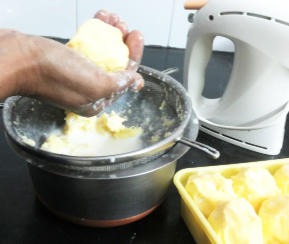 butter stayed on the strainer 