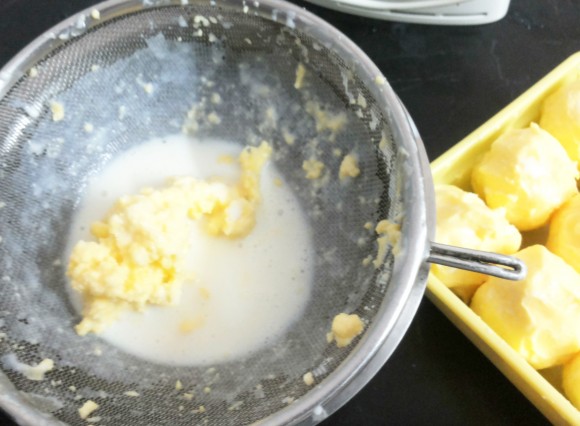 butter stayed on the strainer 