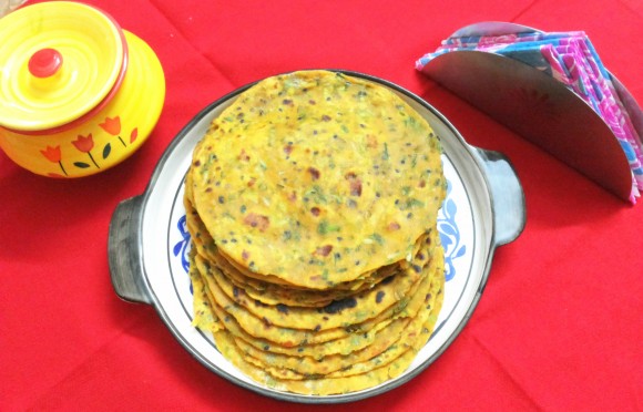 Spring onion thepla (Guajarati dish)