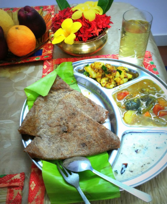 Ragi (Finger millet) dosa/ fermented crepe