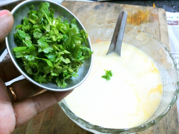 add fresh coriander leaves