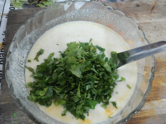 add fresh coriander leaves