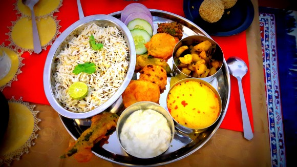 Holika dahan day (one day before Holi) Thali (from Bihar)