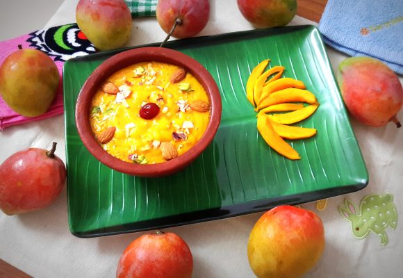 Aamras dessert (mango pulp/mango puree)