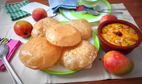 Aamras dessert (mango pulp/mango puree)