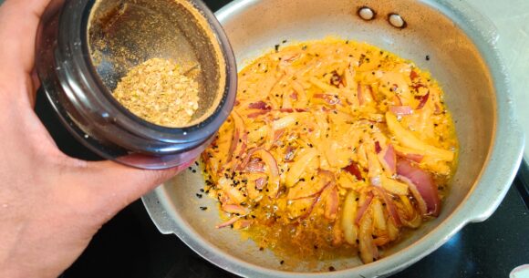 add roughly ground coriander and cumin