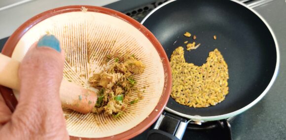 preparing stuffing