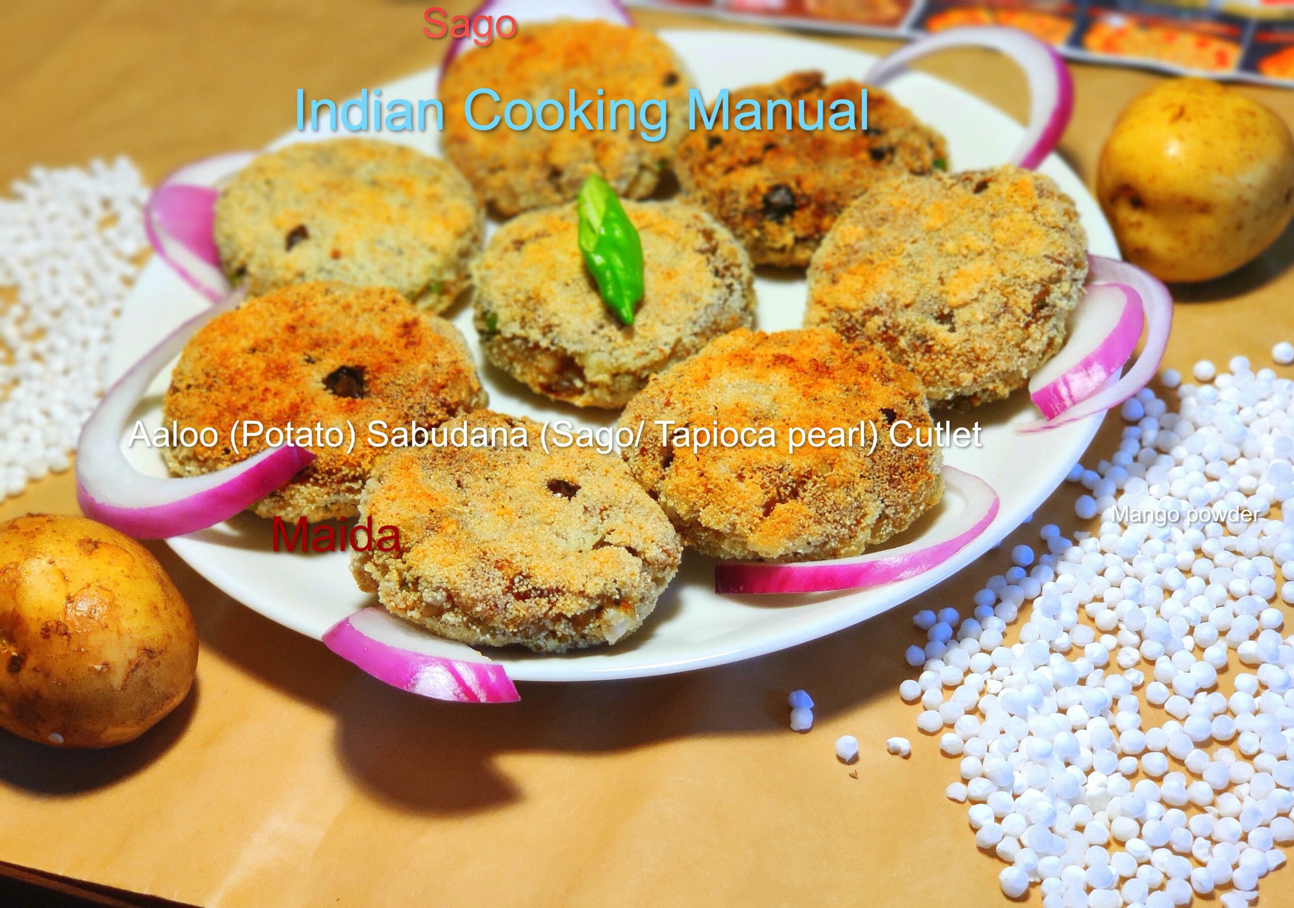 Aaloo (Potato) Sabudana (Sago/ Tapioca pearl) Cutlet