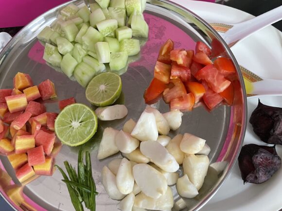 Chopped  ingredients of Salad