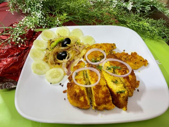 Pan Fried Fish Egg (Fish Roe) as Starter or Appetizer”