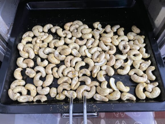 Place the prepared nuts in a single layer on baking tray