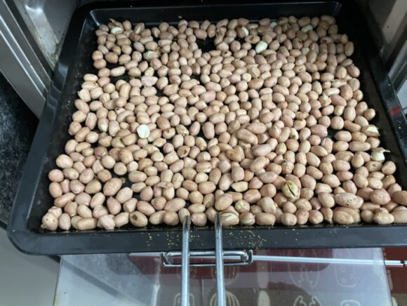 Place the prepared nuts in a single layer on baking tray