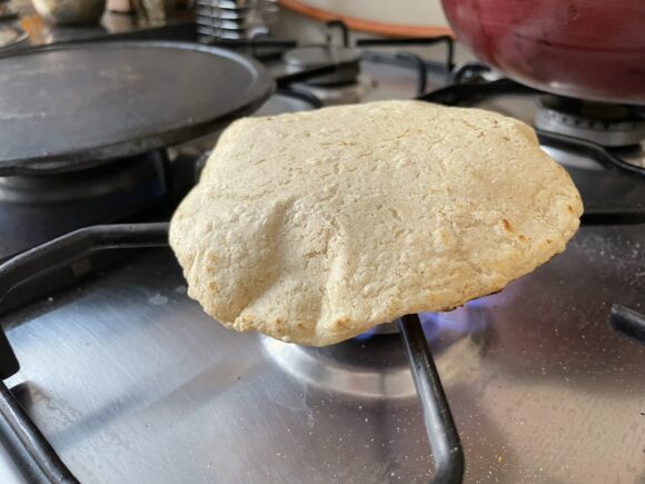 roast roti directly on the flame