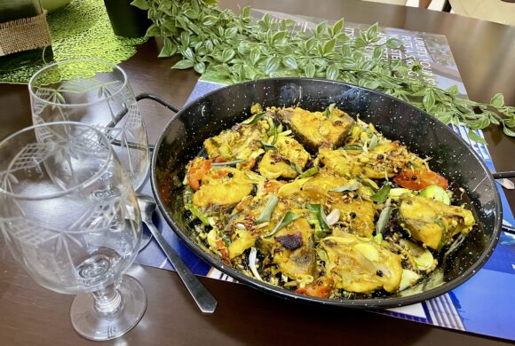 Pan Fried Catla (Sweet Water Fish) Fillet with Matki Sprouts (Moth Beans) & Herbs