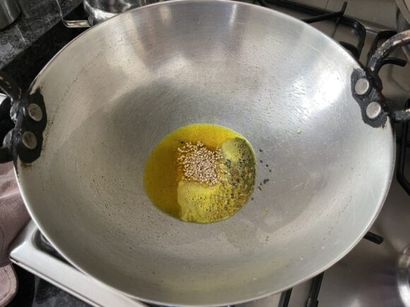 add Cumin, Mustard Seed and Sesame seed