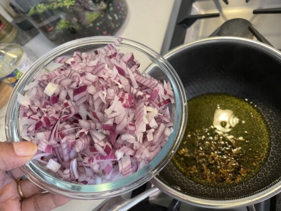 Put chopped onion