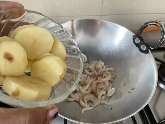 adding potatoes 