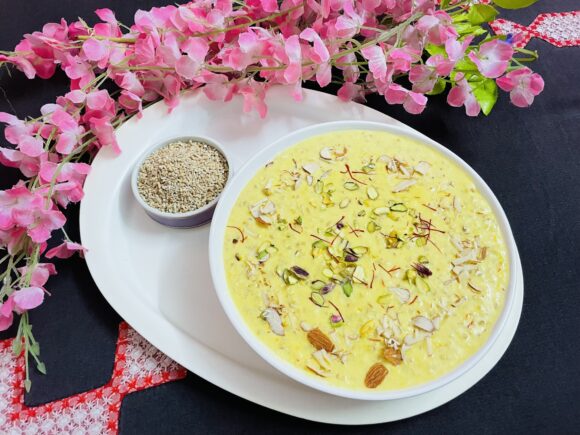 teel cut Oats and poppyseed (Khuskhus) kheer(Pudding)