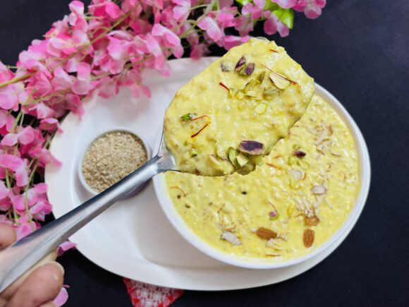 teel cut Oats and poppyseed (Khuskhus) kheer(Pudding)