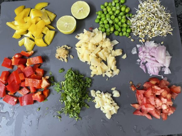 Chopped ingredients