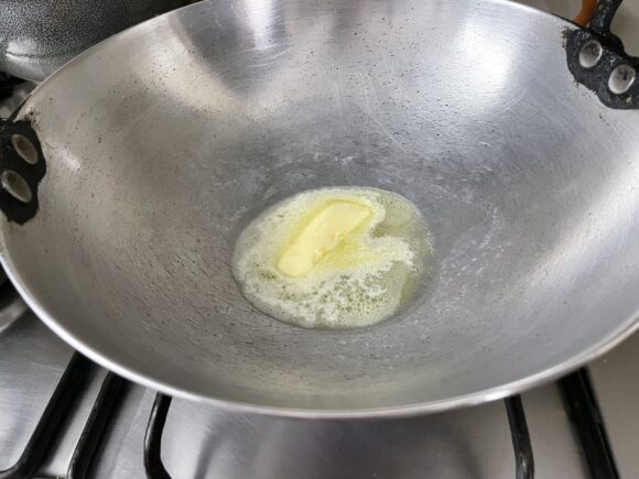 Heat butter in a heavy bottom pan