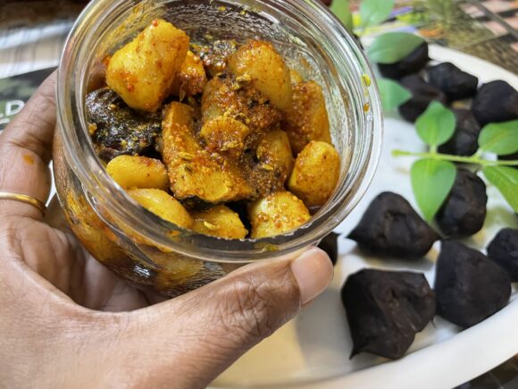 Singhara ka achar (Water Chestnut Pickle)