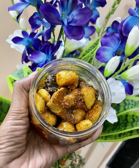 Singhara ka achar (Water Chestnut Pickle)