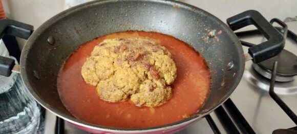 add fried whole cauliflower